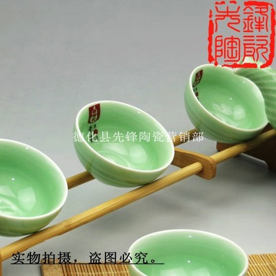 厂家直销龙泉青瓷茶具 哥窑茶具订制 汝窑茶具批发 新款仿古茶具