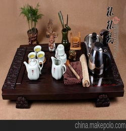 长期销售 四方天青汝窑茶具批发 品牌陶瓷茶具 功夫茶具带茶盘